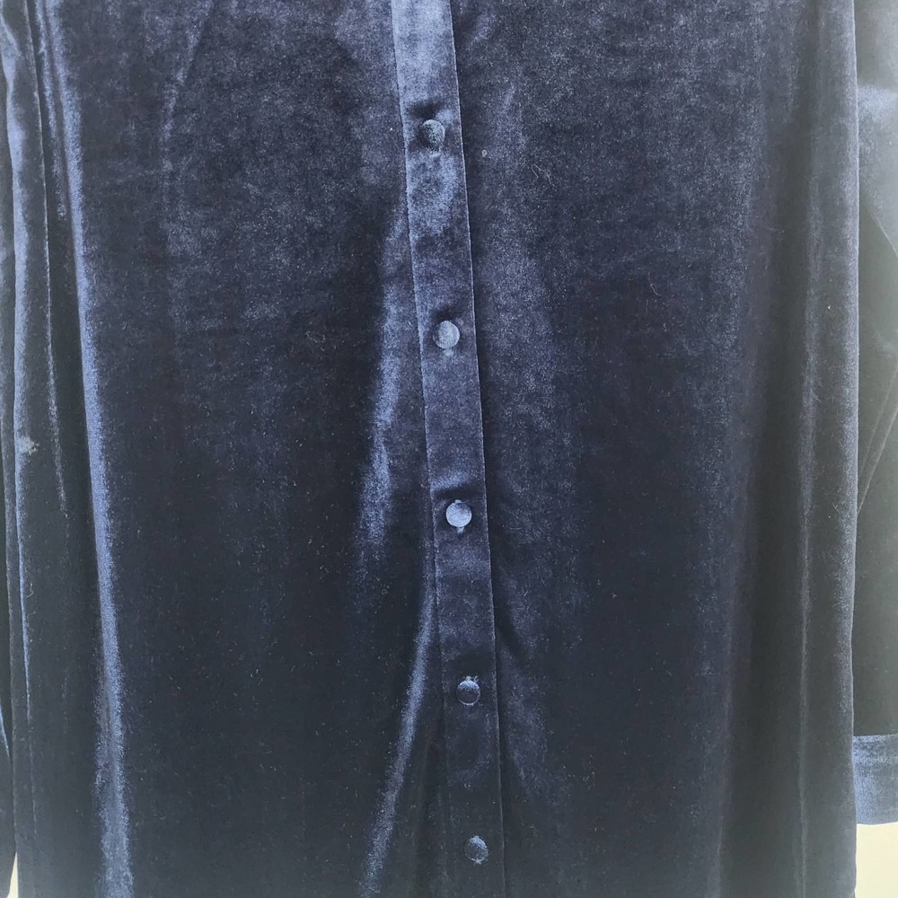NWT Superdown Velvet Buttondown Shirt‎ Dress in Navy Size XXS - Picture 5 of 6